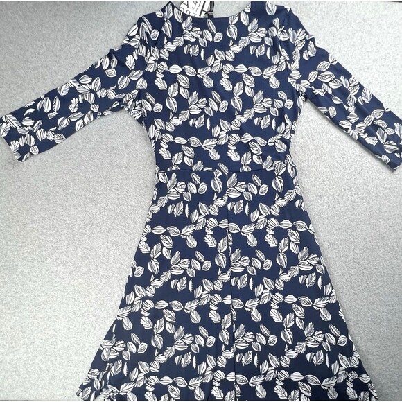 41 Hawthorn Dress Womens Large Navy Kaylee Surplice Neck Faux Wrap Midi Boho - Picture 3 of 16